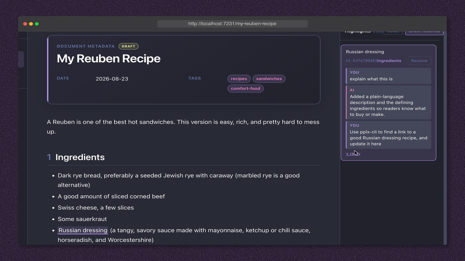 A follow-up request to use the Perplexity CLI